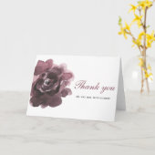 Blank waterverf Bourgondië roos Bloemen Dank u Kaart (Gele Bloem)