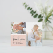 Blank | Weddenfoto Hartelijk dank Briefkaart (Staand voorkant)