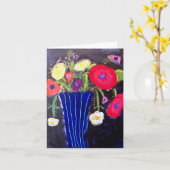 Blank wenskaart - Bloemen in vaas Kaart (Gele Bloem)