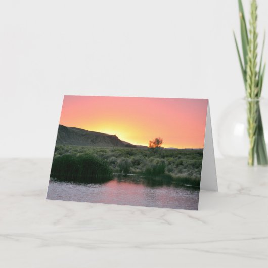 Blank Wenskaart met Desert Sunset foto Kaart (Voorkant)