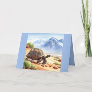 Blank Wenskaart met Desert Tortoise Wandelen Bedankkaart