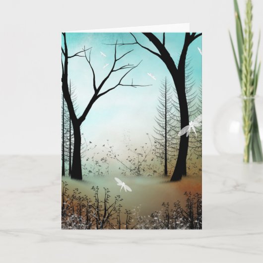 Blank Wenskaart Spring Woodland Libellen Kaart (Voorkant)