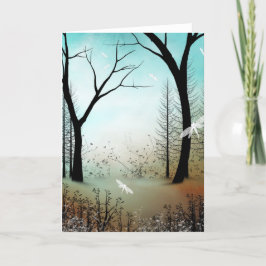 Blank Wenskaart Spring Woodland Libellen Kaart