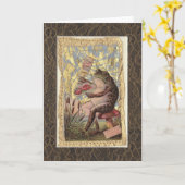 Blank Wenskaart Victoriaans Collage Frog Flowers Kaart (Gele Bloem)