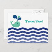 Blank - Whale Bedankt Briefkaart (Voorkant / Achterkant)