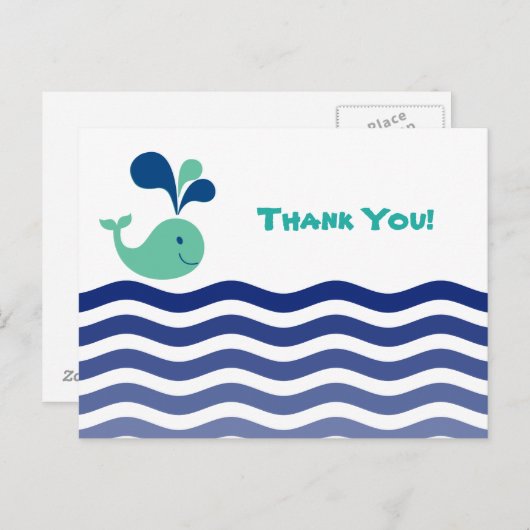 Blank - Whale Bedankt Briefkaart (Voorkant / Achterkant)