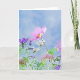 Blank Wilde Bloemen Wenskaart Kaart