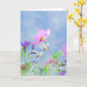 Blank Wilde Bloemen Wenskaart Kaart (Gele Bloem)