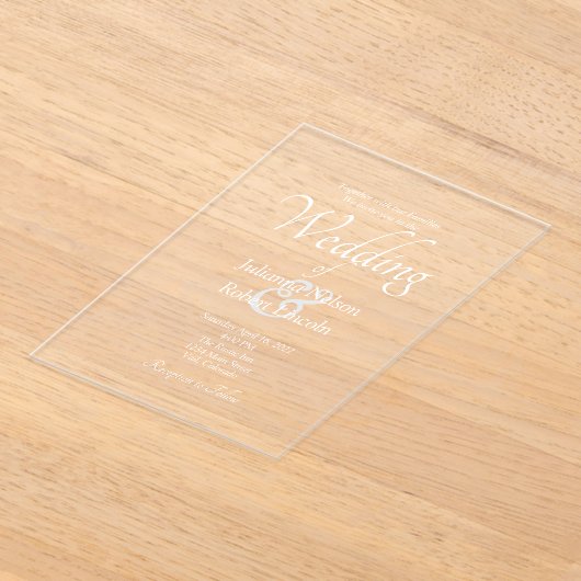 Blank wit aangepaste bruiloft uitnodiging (Laagn)