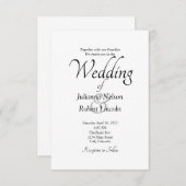 Blank wit aangepaste bruiloft uitnodiging (Voorkant / Achterkant)