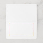 Blank wit en goud elegante bruiloft plaatskaartje (Buitenkant ongevouwen)