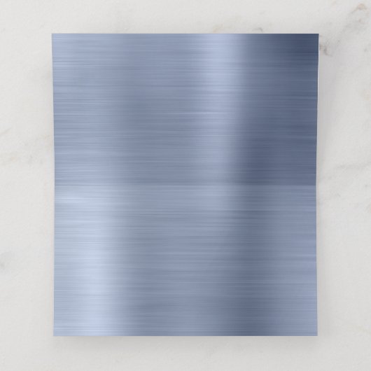 Blank Wit en Metallic Dusty Blue Plaatskaartje (Binnenkant ongevouwen)