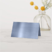 Blank Wit en Metallic Stofblauw Plaatskaartje (Achterkant)