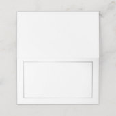 Blank Wit en Zilver Elegante Wedding Place Card Plaatskaartje (Buitenkant ongevouwen)