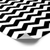 Blank wit en zwart Chevron Pattern Poster (Hoek)