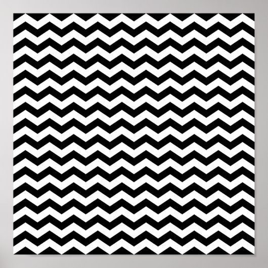 Blank wit en zwart Chevron Pattern Poster (Voorkant)