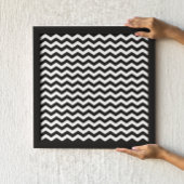 Blank wit en zwart Chevron Pattern Poster