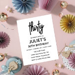 Blank wit minimalist 30e verjaardag kaart<br><div class="desc">Personaliseer je Milestone Celebration met Blank 30th Birthday Invitations!" Deze uitnodigingen bieden een canvas voor u om uw unieke touch toe te voegen aan uw 30e verjaardag. Met een lege ruimte voor uw persoonlijke gegevens kunt u deze uitnodigingen aanpassen aan uw stijl en voorkeuren. Het is je speciale dag, en...</div>