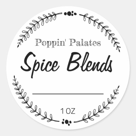 Blank Wit Spice Blend Labels (Voorkant)
