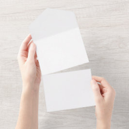 Blank witte bruiloft all in one uitnodiging