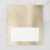 Blank Witte en Metallic Champagne Plaatskaartje (Buitenkant ongevouwen)