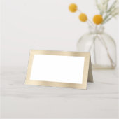 Blank Witte en Metallic Champagne Plaatskaartje (Voorkant)