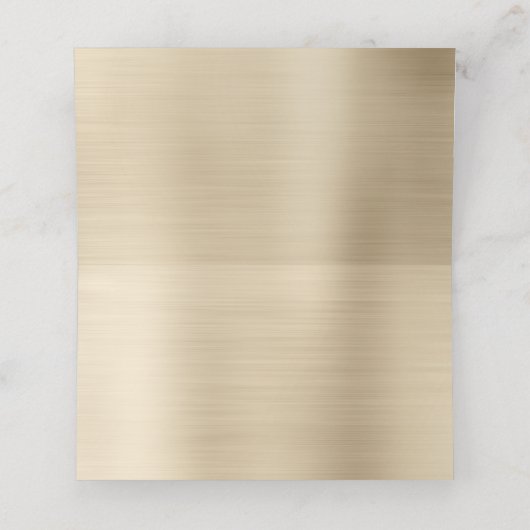 Blank Witte en Metallic Champagne Plaatskaartje (Binnenkant ongevouwen)