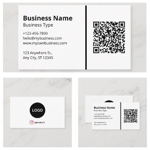 Blank Witte Jouw Logo QR Code Social Media Visitekaartje