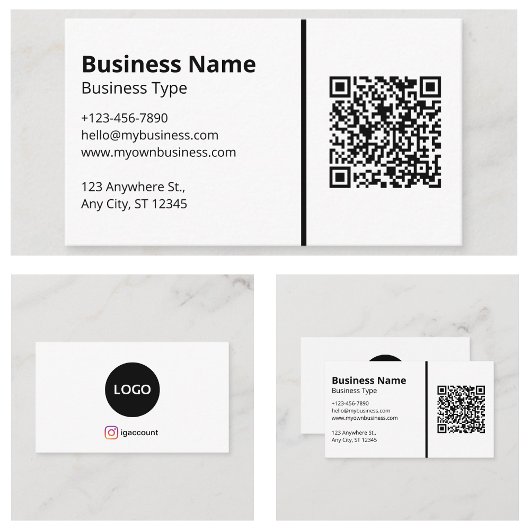 Blank Witte Jouw Logo QR Code Social Media Visitekaartje
