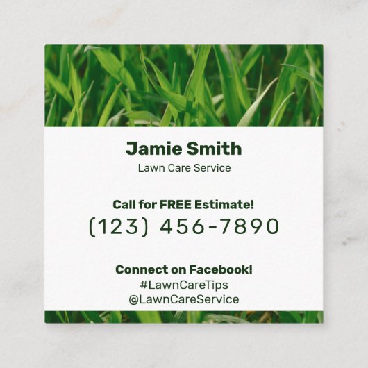 Blank, Writable Version, Editable Lawn Care Aanbevelingskaartje (Achterkant)