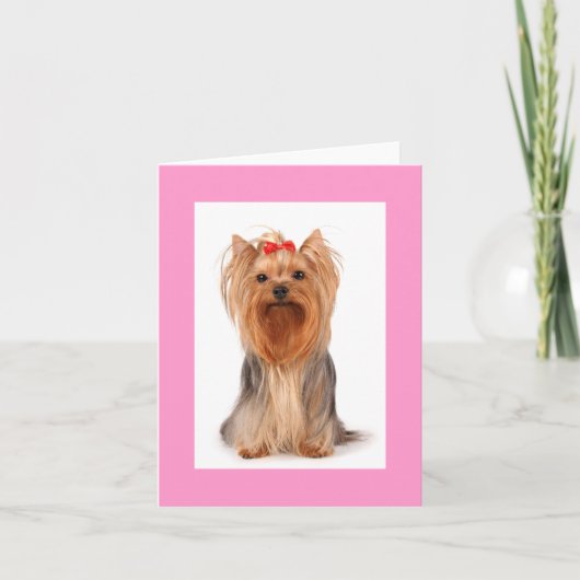 Blank Yorkshire Terrier Puppy Dog Notecard Bedankkaart (Voorkant)