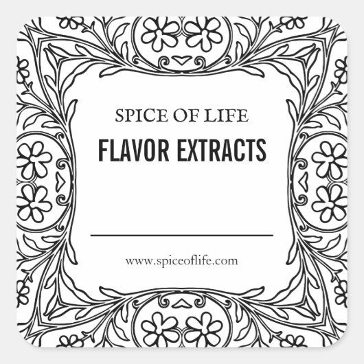 Blank Zelfgemaakte Smaak Extract Etiketten (Voorkant)