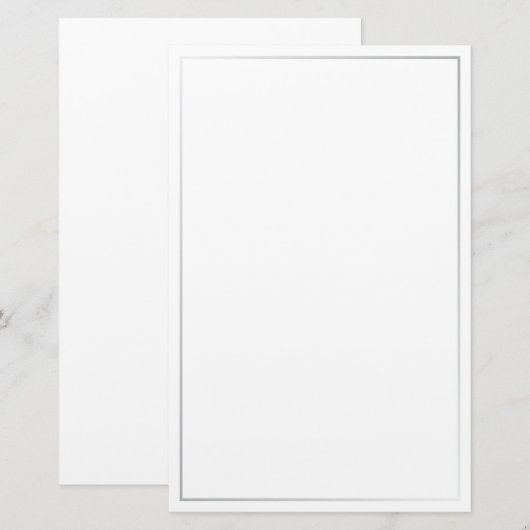 Blank zilver briefpapier (Voorkant / Achterkant)