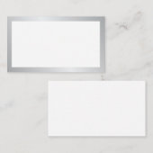 Blank, zilver en wit huwelijksadvies en -wensen advieskaart (Voorkant / Achterkant)