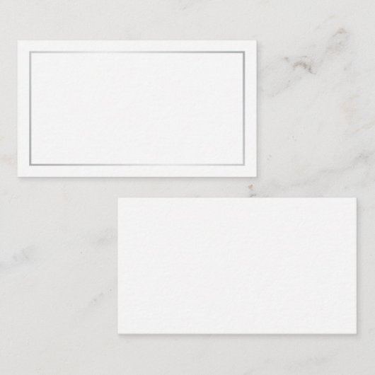 Blank, zilver en wit huwelijksadvies en -wensen advieskaart (Voorkant / Achterkant)