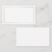 Blank Zilver en Witte Trouwplaats Kaart Plaatskaartje (Voorkant / Achterkant)