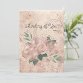 Blank zwart Bleek roze satijn Floral denking van u Aankondiging (Staand voorkant)