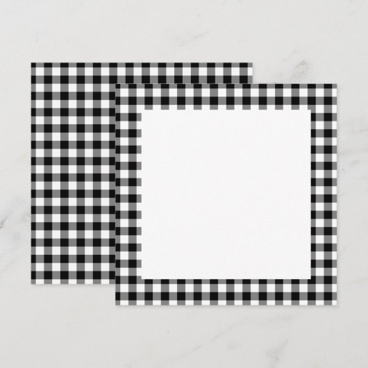 Blank zwart-wit gingham-patroon (Voorkant / Achterkant)