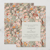 Blanke boho Wedding Kaart (Voorkant / Achterkant)