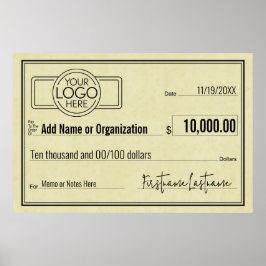 Blanke cheque voor sweepstakes & prijzen PARCHMENT Poster