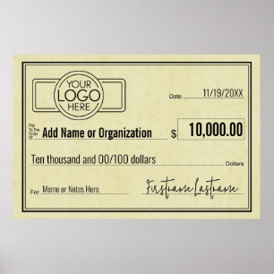 Blanke cheque voor sweepstakes & prijzen PARCHMENT Poster