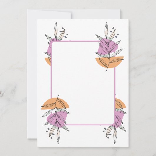 Blanke kaart -blad grafisch perzik en roze (Voorkant)