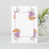 Blanke kaart -blad grafisch perzik en roze (Staand voorkant)