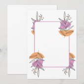 Blanke kaart -blad grafisch perzik en roze (Voorkant / Achterkant)