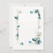 Blanke kaart -blauw groen bloemmotief en vlindermo (Voorkant)