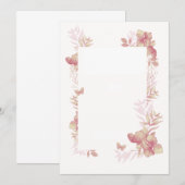 Blanke kaart -roze tinten bloemmotief en vlindermo (Voorkant / Achterkant)
