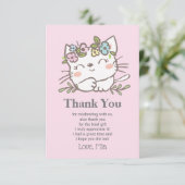 blanke katje, kitten, dieren bedankt je kaart (Staand voorkant)