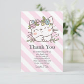 blanke katje, kitten, dieren bedankt je kaart (Staand voorkant)