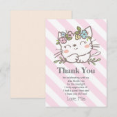 blanke katje, kitten, dieren bedankt je kaart (Voorkant / Achterkant)