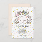 blanke katje, kitten, dieren bedankt je kaart (Voorkant / Achterkant)
